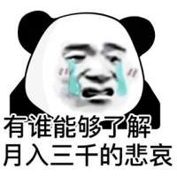 熊猫头落泪：有谁能够了解月入三千的悲哀 - 大熊逗图 -狐狸小站