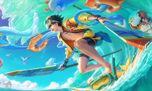 【6439】游戏壁纸 王者荣耀 哪吒 热血海滩  4K 超清壁纸4243_2160@青蛙壁纸-笨猫小站