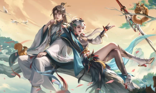 【6440】游戏壁纸 七夕 云缨 情侣  皮肤 王者荣耀  4K 超清壁纸4243_2160@青蛙壁纸-笨猫小站