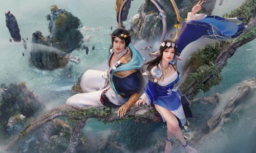 【6950】游戏壁纸 王牌竞速 山海 树枝 情侣   4K 超清壁纸3840_2160@青蛙壁纸-笨猫小站