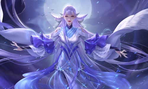 【7188】游戏壁纸 王者荣耀 貂蝉 猫影幻舞 镜中花 水中月  2K 高清壁纸3440_1440@青蛙壁纸-笨猫小站